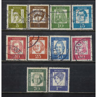 Германия ФРГ 1961-4 Известные немцы Стандарт #347-8,350-3,355,357-8,361