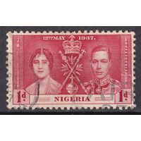 22.BrKS. Великобритания. Колонии.  Нигерия. Коронация Георга VI и Елизаветы. 1937 г. 1P.  Mi.#43.