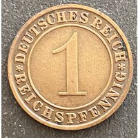Монета 1 пфенниг 1929 год. Веймарская республика.