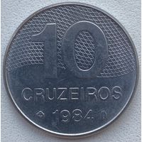 Бразилия 10 крузейро 1984 г.