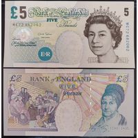 Великобритания, 5 фунтов 2002 г.  UNC