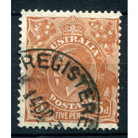 Австралия - 1926г. - король Георг V, перфорация 13 1/2:12 1/2, 5 P - 1 марка - гашёная [Mi 78]. #3-WB-81-C-2