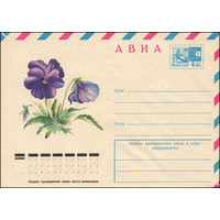 Художественный маркированный конверт СССР N 10916 (11.11.1975) АВИА  Фиалка