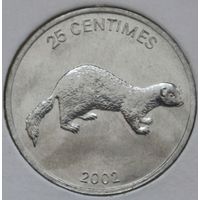 Конго 25 сантимов 2002 год