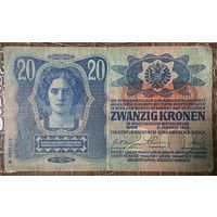 Банкнота Австро-Венгрия 20 крон 1913 год.