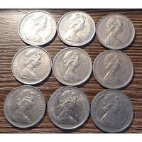 5 новых  пенсов 1968-1979 Великобритания