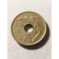 Испания 25 песет Барселона 92. Хуан Карлос I 1991