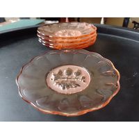 Старинная тарелка малая розетка 5 шт. Крыжовник розалин Неман?