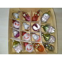 Набор елочных игрушек - клоуны бегемотики совы лесовички