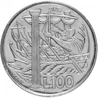 Сан-Марино 100 лир 1973 UNC