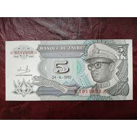 5 макута Заир 1993 г.