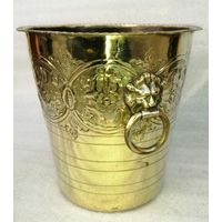 Латунное ведёрко для шампанского, льда.  Середина прошлого века.