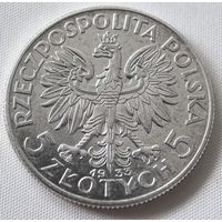5 злотых 1933 год.  СОСТОЯНИЕ!!! три точки на КОРОНЕ!!!