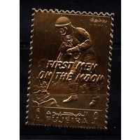 1969 Фуджейра Лоллини 4500F60 золото Надпечатка – ПЕРВЫЕ МУЖЧИНЫ / НА ЛУНЕ. 22,00 евро