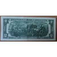 Банкнота 2 доллара США. 2013. Декларация независимости и Томас Джефферсон - третий президент США и автор Декларации независимости. Предлагается исключительно в коллекционных целях