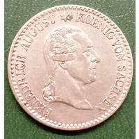 Саксония 1/6 талера 1827. Смерть короля Фридриха Августа I. Редкость