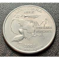 США 1/4 доллара, 2002 Квотер штата Луизиана    D    ( 1-3-6 )