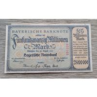 Werty71 Германия 25000000 марок 25 миллионов 1923 Бавария Мюнхен банкнота гроссгельд 25 000 000
