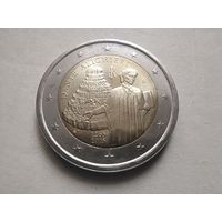 2 ЕВРО, ИТАЛИЯ (750 лет со дня рождения Данте Алигьери) UNC тираж 3 500 000