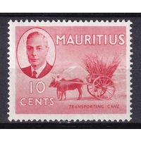 118.BrKSe. Великобритания. Колонии. Маврикий. Георг VI. Местные мотивы. 10C. 1950 г. Mi.#232.*