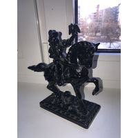 Статуэтка всадник с птицей на коне. Силумин. СССР