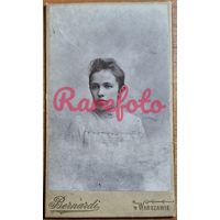 1890 Визит-портрет девушка типажи ретро старое фотограф Бернарди Варшава
