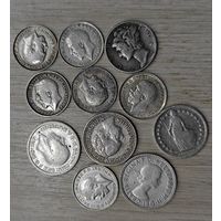 Старенькие серебряные монеты. Лот. Состояние