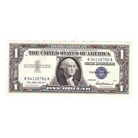 США 1 доллар 1957 год. Серебряный сертификат, синяя печать - состояние !