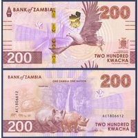 Замбия, 200 квача 2024 г., P-W66, UNC