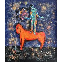 Панно картон масло акрил