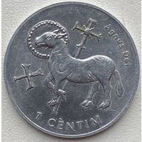 Андорра 1 сантим 2002 г. Агнец Божий