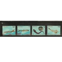 Непал-1993 ,(Мих.540-543)  **  ,  Морская Фауна, Рыбы (полная серия)