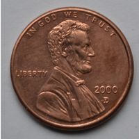 США, 1 цент 2000 г. D