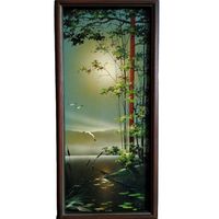 На озере. Картина маслом. Размер Размеры: 41 Х 17 см.