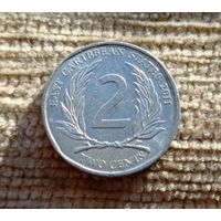 Werty71 Карибские острова 2 цента 2011 Елизавета 2  Карибы