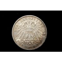 3 марки 1911 г. Любек (Германия). Штемпельный блеск, кабинетная патина, редкая!
