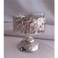 Сахарница Конфетница со стеклянной вставкой Виноград