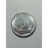 Восточные Карибы 5 центов 2010 года .