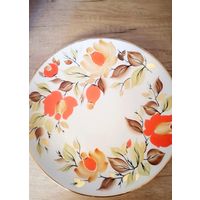 БЛЮДО, Добруш, фарфор, ручная роспись, 31 см, винтаж