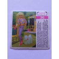 Вкладыш от жвачки Sindy Akas Синди номер 36