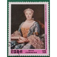 Куба 1976. Живопись. Louis Michel Van Loo. Retrato de Mujer. Марка из серии