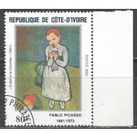 Кот д'Ивуар. Живопись П.Пикассо. 1982г. Mi#741.