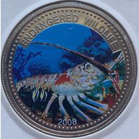 Палау 1 доллар 2008 г. Вымирающие виды. Лангуст