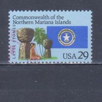 [1854] США 1993. Северные Марианские острова.Культура и быт.Флаг. Одиночный выпуск.Гашеная марка.