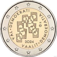 2 евро 2024 Финляндия Выборы UNC из ролла