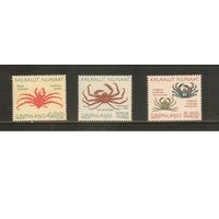 Гренландия-1993(Мих.231-233) , ** , Морская Фауна, Крабы (полная серия)