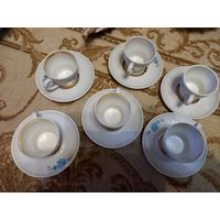 Набор чашек кофейных с блюдцами МФЗ Минск СССР