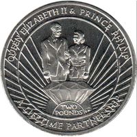 Южная Георгия 2 фунта, 2011 85 лет со дня рождения Королевы Елизаветы II UNC