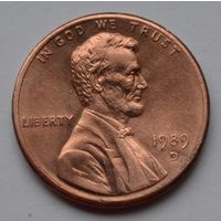 США, 1 цент  1989 г. D