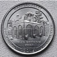США 25 центов (квотер) 2016 Р Harpers Ferry West Virginia
